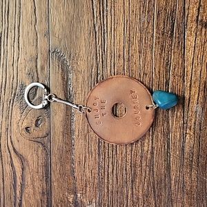 Leather Key ring or Bag Fob Enjoy the Journey.